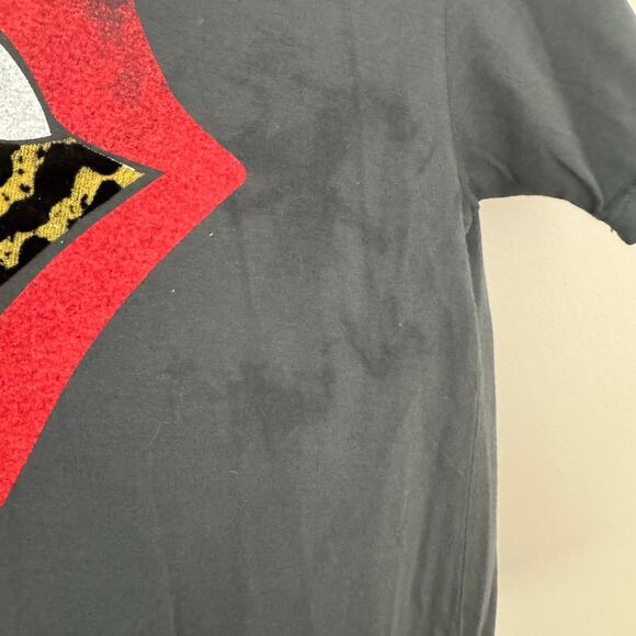 Daydreamer x Free People Rolling Stones Leopard Tongue Tee in Ash - Picture 7 of 7